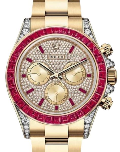 Rolex Daytona 126598TRU Yellow Gold Factory Rubies Diamond 